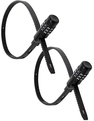 Urban August Adjustable Zip Tie Combination Lock for Cabinet Refrigerator Bike Stroller Helmet Skateboard Luggage- Multi-Purpose French Door Lock - Stainless Steel Fridge Lock (2)