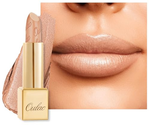 OULAC Rouge a Levre Mat Nu, Effet Pailleté Métallique, Rouge à Lèvres Mat Métallisé Longue Tenue, Hydratation et Confort pour les Lèvres, Vegan, 4,3g (GM01) Serene