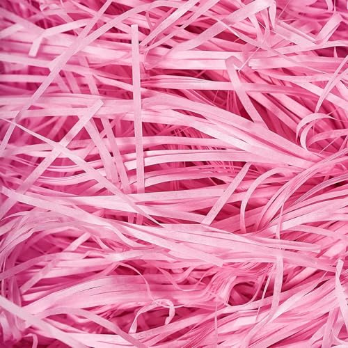 WedDecor Strimlat papper för presentaskar – förpackning och presentinslagningsfyllning, perfekt för korg, fyllning och förpackning, jul, bröllop, gör-det-själv och hantverk, ljusrosa, 500 g