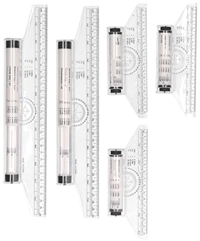 5 Pièces Règle Parallèle Roulante 15cm 30cm échelle Claire Règle de Rouleau de Mesure Transparente Règle Roulante Parallèle avec Formules