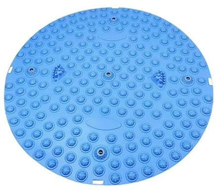 Tavola per La Pressione Delle Dita,Tappetino Rotondo per Riflessologia del Piede,Strumento per Massaggio del Punto di Pressione in TPE per Riflessologia del Piede,Pratico Tappetino,Blu,55 cm