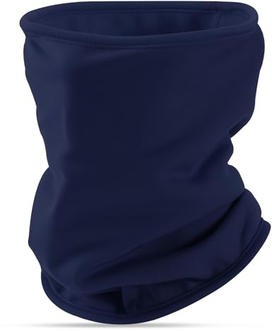 Huccik Cache Cou Polaire Thermique Homme Femme, Tour de Cou Respirant Anti-Vent, Cagoule Léger pour Ski, Moto, Running, Randonnée, Vélo – Multifonctionnel (Bleu Marine, ONE SIZE)
