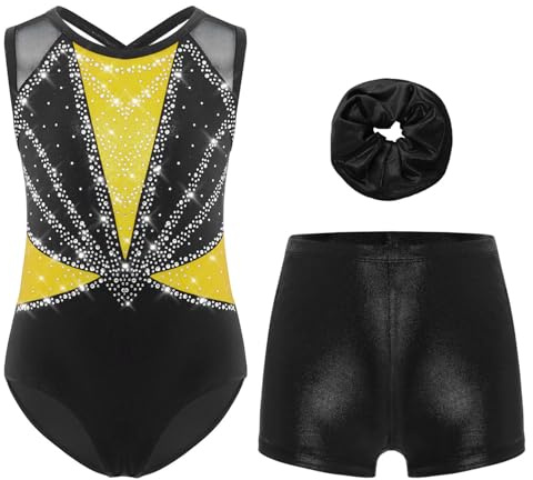 Oyolan 3 Pièces Ensemble de Gymnastique pour Fille Enfant