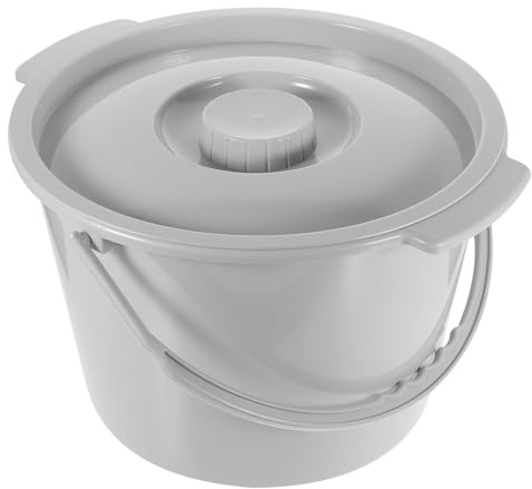 Garneck Seau à Urine Couvercle Anti-éclaboussures, Pot de Chambre Portable Grand Format en Plastique, Toilette Portative Légère et Stable, pour Usage Intérieur, Camping et Personnes Âgées