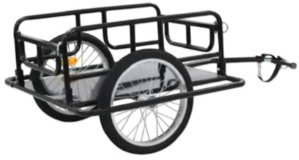 ICDKOYK Remolque de Carga para Bicicletas con Placas de Hierro Resistentes y Tubos Acero. Vagón portabicicletas para Exteriores. Fácil instalación. Ruedas 39 cm. Capacidad Carga 50 kg.