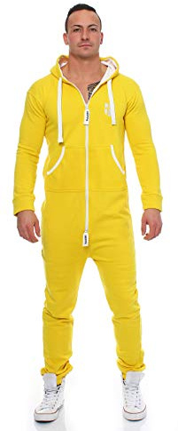Gennadi Hoppe Tuta da uomo Onesie Jogger Tuta intera Slim Fit, Giallo (giallo)., XXXXL