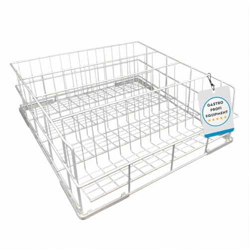 Morleos Panier de lavage pour verres, paniers en treillis métallique 500x500 mm – 4 rangées | Fabriqué en UE | restauration panier à verres | dimensions et nombre de rangées au choix
