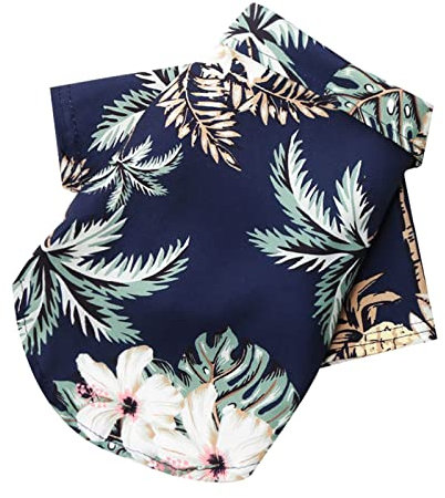 Hundehemd Haustierkleidung Kokosnuss-Hawaiihemd Atmungsaktives modisches Welpenkostüm für kleine Hunde Katzen, Hawaiianische Hundeshirts Haustier Sommer Strand Shirts T-Shirts Kleidung (Navy, XS)