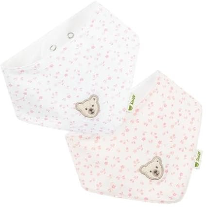 Steiff Baby Halstuch 2er Set One Size Bright White - Halsbedeckung für Babys, Weich und Bequem, Halsschutz, Waschmaschinenfest