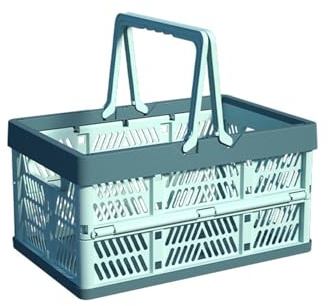 JBNCRYGD Plastic Storage Crate - Collapsible Crate Stacking Folding Storage Basket,C-25 * 20 * 38cm
