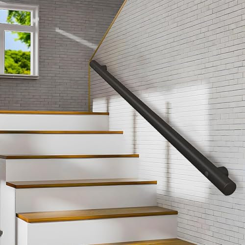 Edelstahl-Handlauf für Außentreppen, Haltegriff für Sicherheitsunterstützung, Wandmontage, Geländer für Innentreppen, 80 cm Länge, unterstützt bis zu 200 kg, erhältlich in 1 m, 1,5 m, 2 m, 2,5 m und 3