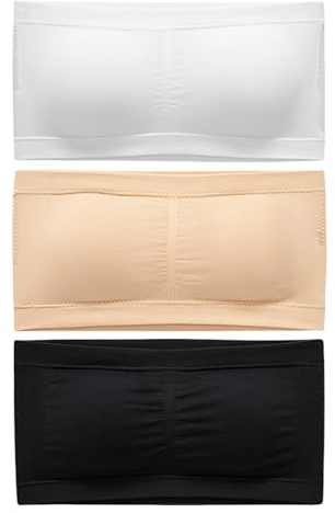 HDGSAFD Confezione Da 3 Reggiseno A Fascia, Reggiseno Senza Spalline, Reggiseno Sportivo, Reggiseno Elastico Comfort, Reggiseno Imbottito