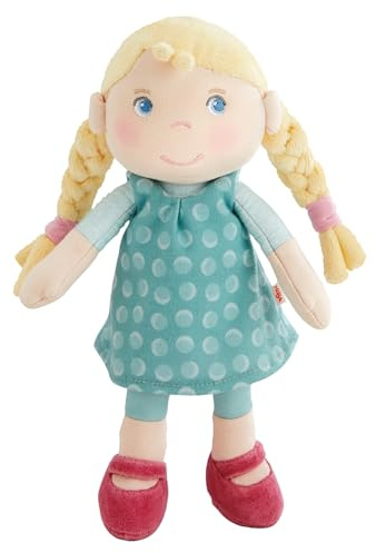 HABA Poupée câline Linnéa Poupée en Tissu Toute Douce de 25 cm, pour bébés et Tout-Petits – sans Scratch ni Coutures gênantes, dès 6 Mois – pour Les Premiers câlins – 2011848001