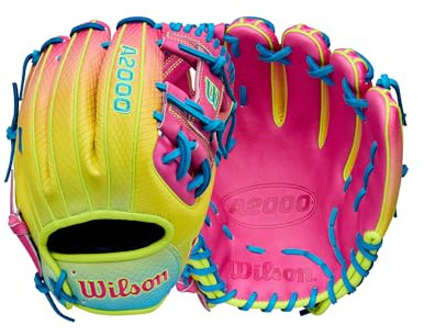 Wilson Fall 2025 A2000® 1786SS 11.5” Infield Baseball Glove - Right Hand Throw, Blue/Optic Yellow/Pink