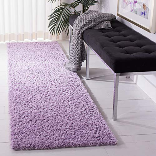 Safavieh Tapis Shag pour Salon, Salle à Manger, Chambre à Coucher - August Shag Collection, Tapis à Poil Court, Lilas, 76 x 183 cm