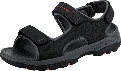 Skechers TRESMEN GARO, Sandalias para Hombre, Black Synthetic, 46 EU