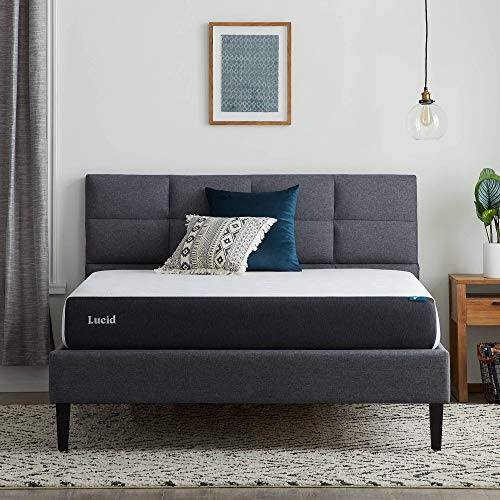 LUCID 8 Inch Gel Memory Foam Mattress, Medium Firm, Bed in a Box, Full Size