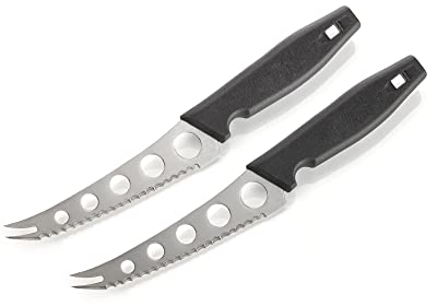 Buddy's Blades - Coltello da formaggio, Set di 2, Set di coltelli, Manico ergonomico, Lunghezza 25 cm, Acciaio inossidabile, Nero