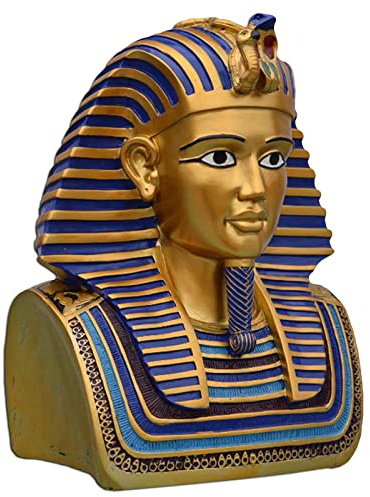 RESTEY Tutankhamun Bust Statue,Egyptian Ornament Sculpture, Home Decoration Figurine