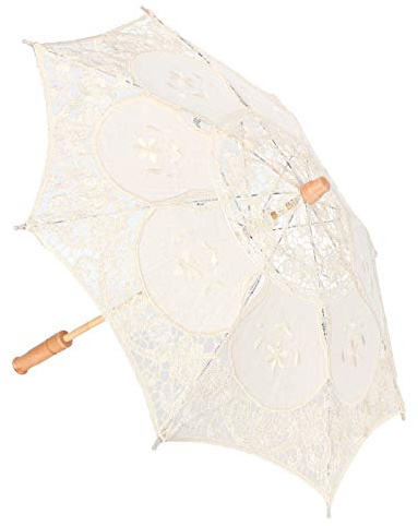 HEEPDD Parasol en Dentelle Vintage Petit Format 44×50 cm / 26×30 cm, Ombrelle de Mariée Broderie Florale, Accessoire Élégant pour Mariage, Photographie et Décoration