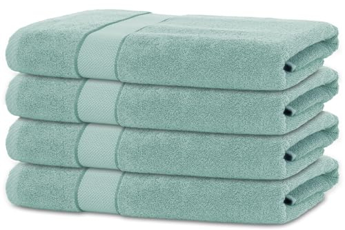 BANANALU 4 Handtücher Set 50x100cm 100% Baumwolle Gästehandtücher Handtuch Mint
