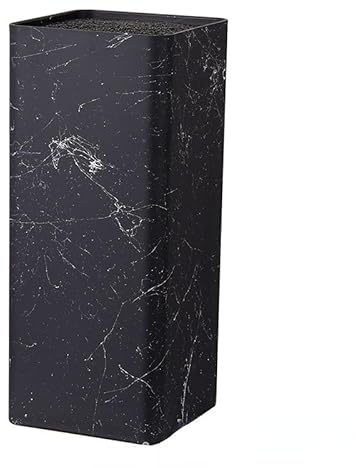 Support de bloc de couteaux en plastique, insertion gratuite, support de rangement de cuisine, support de couteaux de Chef noir et blanc avec poils, outil d'organisation de Table(Black)