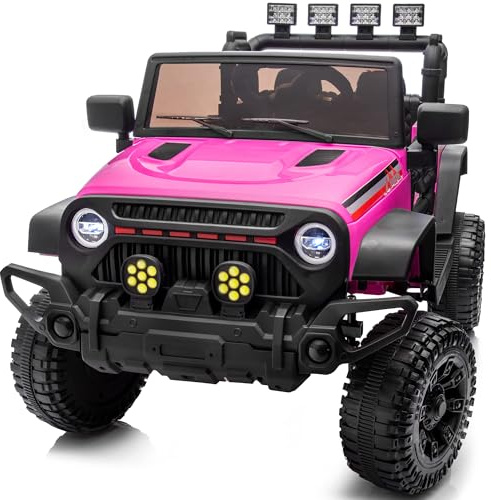 Hikiddo 24V Kids Ride on Car, Kids Electric Vehicles Car Ride on Toy Truck for Toddlers 3-5 w/Remote Control, 400W Motor - Pink