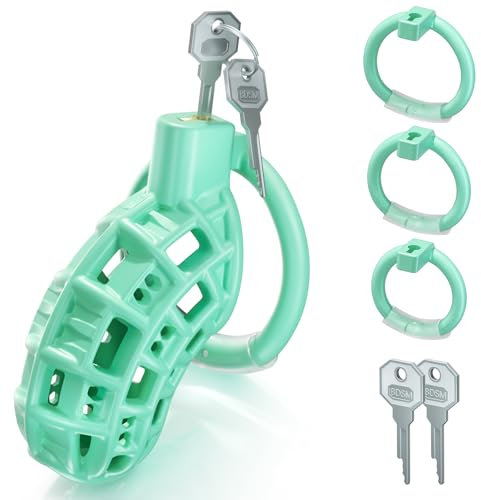 Leichtgewicht Peniskäfig Keuschheitskäfig Sexspielzeug Männer Chastity Cage - Penis Käfig Sex Spielzeug für Paare mit 3 Penisring, Atmungsaktiv Hohldesign Sissy Cock Cages für SM Bondage Gay Sex Toys