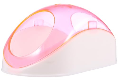 Homoyoyo Small Pet Sand Bath House with Filter Scoop Half-transparent Chinchilla and Hamster Bathroom Container Portable Pink Bath for Small Animals Anti-rollover Design Random Color
