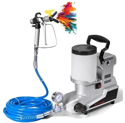 YXZQLOZ Pulverizador de pintura sin aire, herramientas de pintura en aerosol a presión ajustable, pinturas de látex a base de agua, manguera pulverizadora sin aire para exteriores e interiores de la