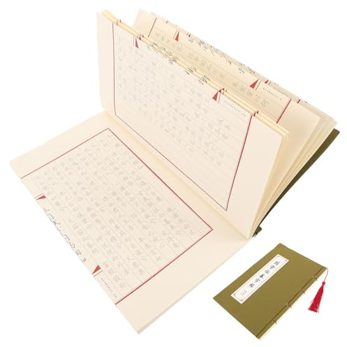 jojofuny Cahier D'exercices de Calligraphie Chinoise Papier Résistant pour Adultes et Étudiants, Pratique Répétée des Caractères Chinois en Écriture Rigide Couleur Couleur Aléatoire