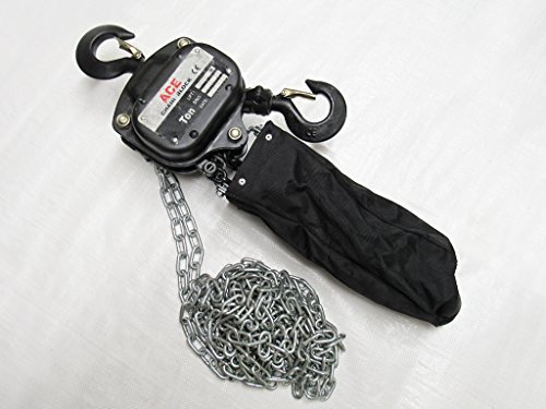 1 Ton x 3 Metre Chain Block with Chain Bag - 1000KG Lift Manual Hand Hoist Brake Stay Neat