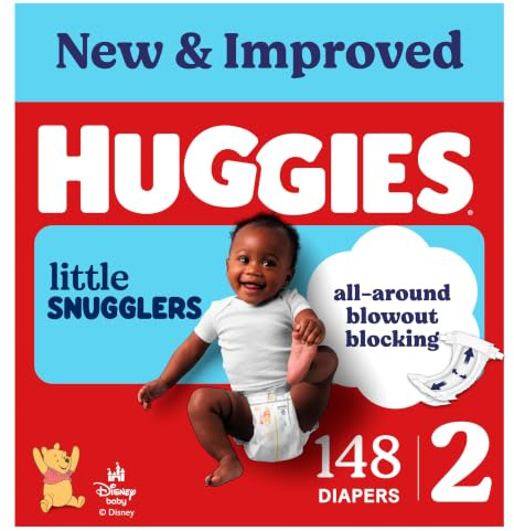 Huggies Little Snugglers Diapers Size 2, 148 Count