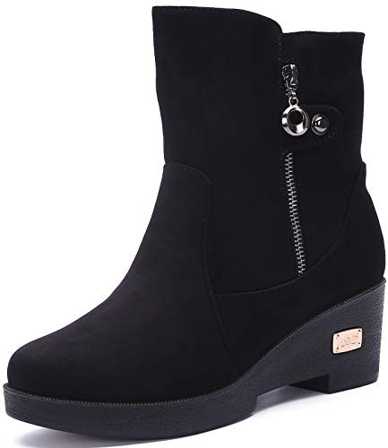 Gaatpot Womens Ladies Winter Shoes Boots Fur Lining Warm Snow Boots Outdoor Ankle Booties Shoes Size Black UK 5.5= 40CN (250)