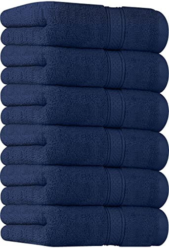 Utopia Towels - Premium Hand Towels - 100% Combed Ring Spun Cotton, Ultra Soft and Highly Absorbent, Extra Large Thick Hand towels 41 x 71 cm, Hotel & Spa Quality Hand Towels (6-Pack) (Navy)