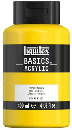 LIQUITEX Basics Acrylic Paint, Primary Yellow, 400 ml Bottle