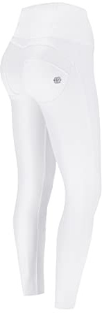 FREDDY WR.UP Pantalon WR.UP® 7/8 superskinny Taille Haute en Simili Cuir – Special Edition, Blanc, Large