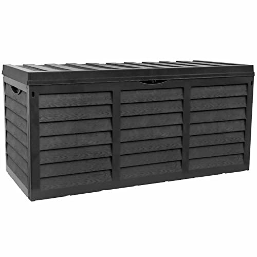 Hortus Deck Boxes Outdoor Plastic Storage Box Garden Benches with Lid & Wheels for Patio Furniture Cushions Toys Sporting Equipment Pool Accessories,290L