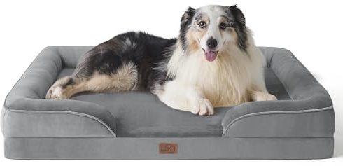 Bedsure XL Orthopedic Dog Bed for Extra Large Dogs - Washable XLarge Dog Cat Bed Waterproof, Comfort Dogs Couch Sofa with Washable Removable Cover, Pet Bed with Nonskid Bottom, Grey, 42