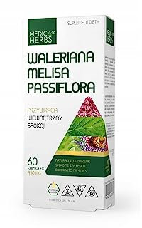 Medica Herbs - Baldrian - Melisse - Passiflora - Stressresistenz - friedliches Einschlafen - Frieden - Ruhe - Melissenblattextrakt - ohne Farbstoffe - GMO-frei - 60 Kapseln - Nahrungsergänzungsmittel
