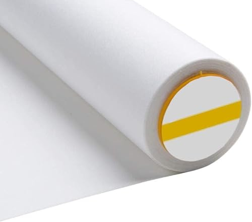 The Fabric Guys Tear Away Iron On Hand & Machine Embroidery Stabilizer Interfacing 1 Metre Precut Length & 59cm Wide Backing Single Sided For Sewing Applique Repair Quilting Non Woven (White)