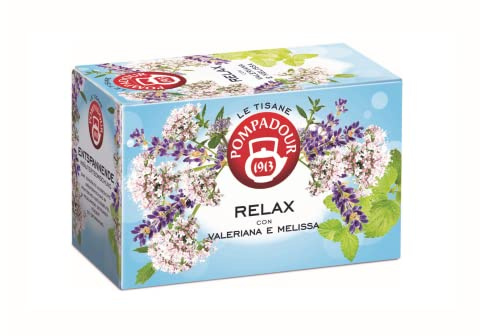 Pompadour® | Avkopplande örtte | Valeriana och Melissa rotinfusion - 18 filter | Örttepåsar för kvällen
