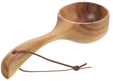 GANAZONO Wooden Ladle Water Scoop for Bathing Sauna Use Multifunctional Bath Ladle Long Handle