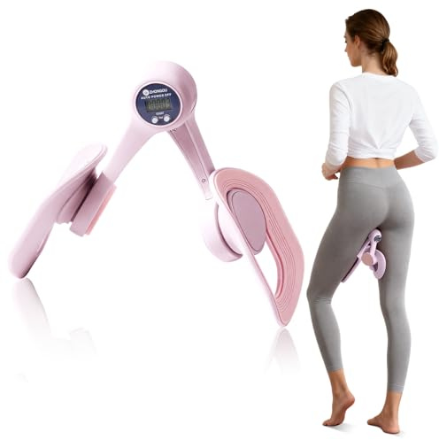 Hip Trainer Exerciseur, Entraîneur de Muscle Pelvien, Entraîneur de Cuisse avec Compteur & Réglage, Appareils Jambes et Cuisses, pour Serrage Entraînement Post-Partum la Maison Gym Yoga