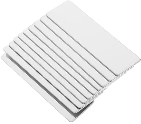 Sosoport Lot de 10 Plaques Nominatives en Acier Inoxydable Miroir Badges Vierges Horizontaux Épingle pour Gravure Laser Étiquettes D’Identification pour Bureau Entreprise et École