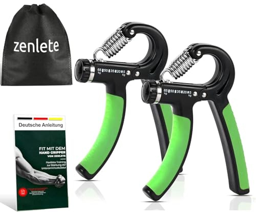 Professionell fitness handtränare 5–65 kg med exakt viktskala, set med 2 fingerhantlar justerbar, fingertränare längre med mer gummering och greppkraft, underarmstränare, träningsutrustning, stark