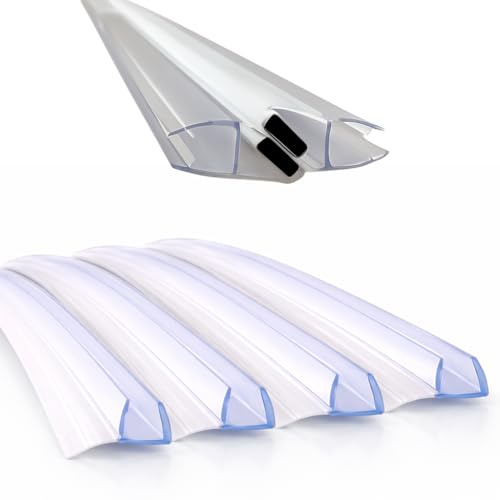 MEGI Kit Guarnizioni per Box Doccia Angolare, Vetro 6MM, Altezza 190cm, PVC, Ante Fisse e Mobili, 6 Pezzi