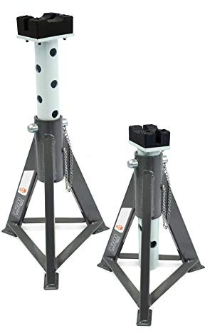 MAXTOOLS, CJS600, Cavalletti di Sostegno a Spina, per Riparazione Auto, con Testa in Gomma Regolabile, Capacità 6000kg (6 Tonnellate, 6T)