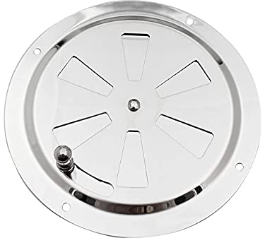 Grille de Ventilation Rond en Acier Inox 125 mm Ouverture d'aération réglable Évent d'Aération Entrée et évacuation d'air pour grille d'aération de sèche-linge - Argent