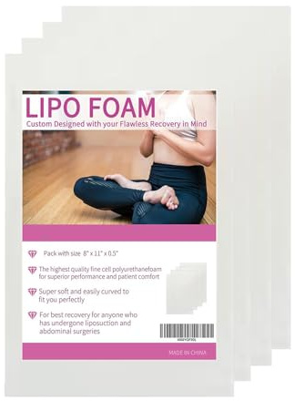 KAIHENG 4-pack lipo-skumdynor lipo-skumskiva postkirurgi läpposuktion kirurgi skumark 20 cm x 30 cm AB-bräda för att hjälpa till med postkirurgisk liposuktion, bukplast, arm- och lårfett